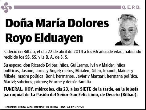 ROYO ELDUAYEN,MARIA DOLORES