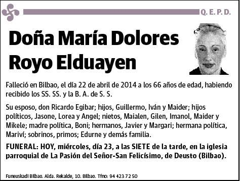 ROYO ELDUAYEN,MARIA DOLORES