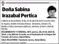 IRAZABAL PERTICA,SABINA
