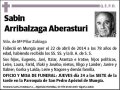 ARRIBALZAGA ABERASTURI,SABIN