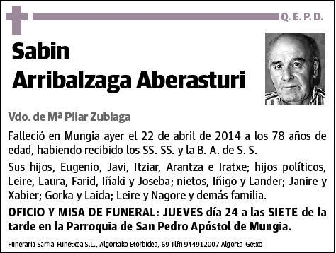 ARRIBALZAGA ABERASTURI,SABIN