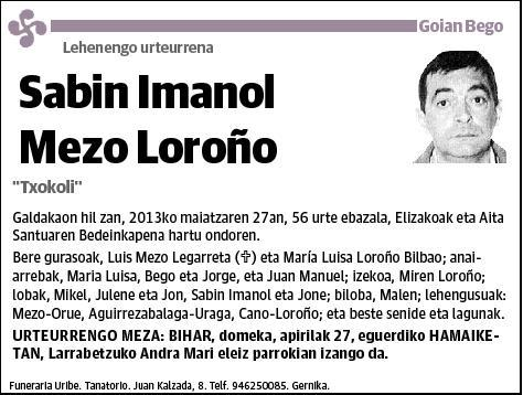 MEZO LOROÑO,SABIN IMANOL