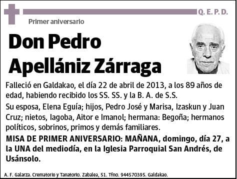 APELLANIZ ZARRAGA,PEDRO