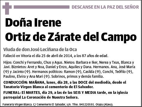 ORTIZ DE ZARATE DEL CAMPO,IRENE