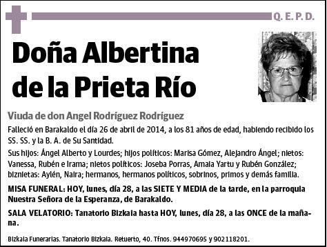 DE LA PRIETA RIO,ALBERTINA