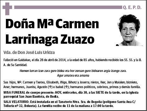 LARRINAGA ZUAZO,Mª CARMEN