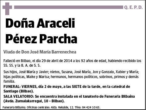 PEREZ PARCHA,ARACELI