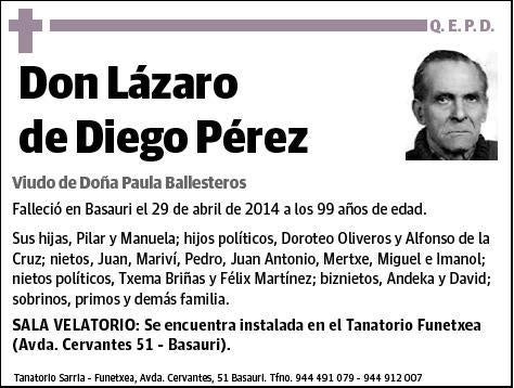 DE DIEGO PEREZ,LAZARO