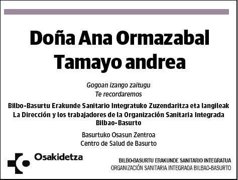 ORMAZABAL TAMAYO,ANA