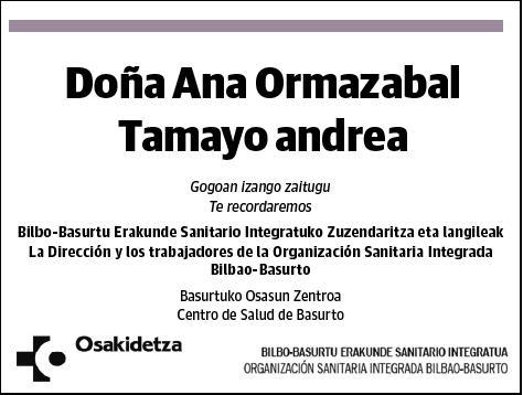 ORMAZABAL TAMAYO,ANA