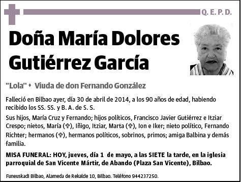 GUTIERREZ GARCIA,MARIA DOLORES