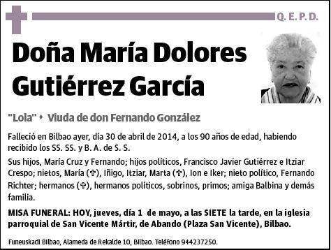 GUTIERREZ GARCIA,MARIA DOLORES