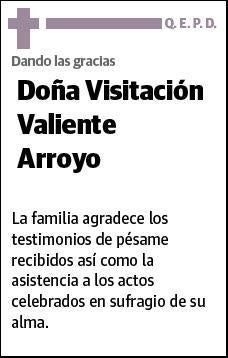 VALIENTE ARROYO,VISITACION