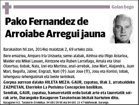 FERNANDEZ DE ARROIABE ARREGUI,PAKO