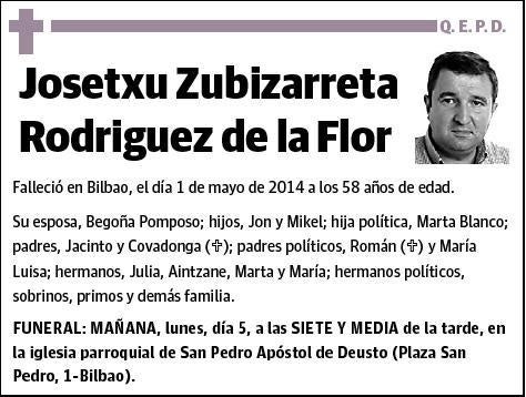 ZUBIZARRETA RODRIGUEZ DE LA FLOR,JOSETXU