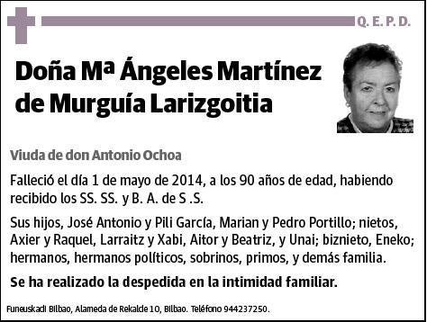 MARTINEZ DE MURGUIA LARIZGOITIA,MARIA ANGELES