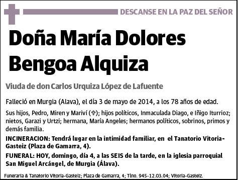 BENGOA ALQUIZA,MARIA DOLORES