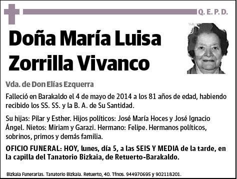 ZORRILLA VIVANCO,MARIA LUISA