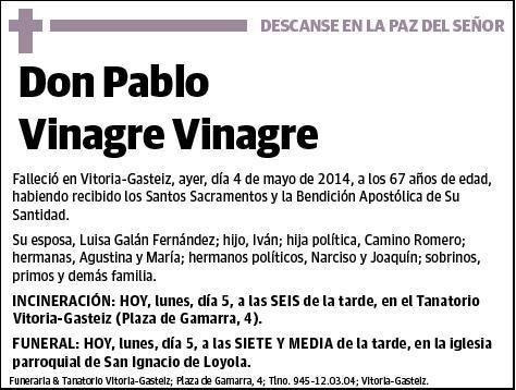 VINAGRE VINAGRE,PABLO