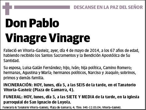 VINAGRE VINAGRE,PABLO