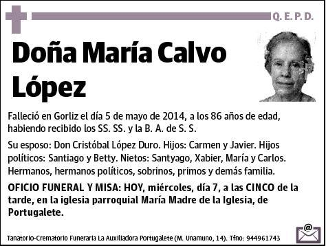 CALVO LOPEZ,MARIA