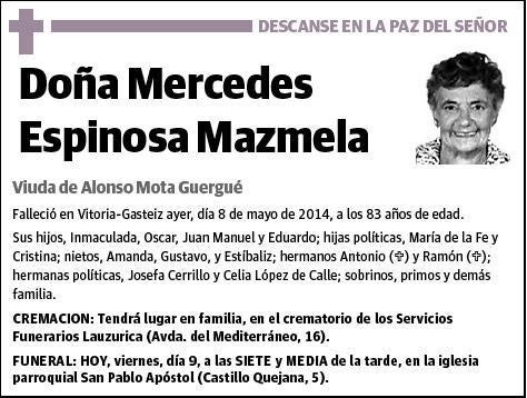 ESPINOSA MAZMELA,MERCEDES