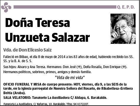 UNZUETA SALAZAR,TERESA