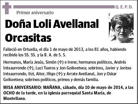 AVELLANAL ORCASITAS,LOLI