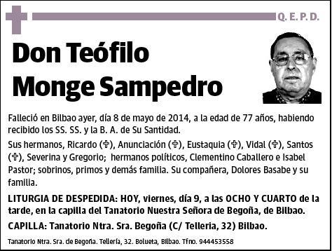 MONGE SAMPEDRO,TEOFILO