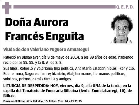 FRANCES ENGUITA,AURORA