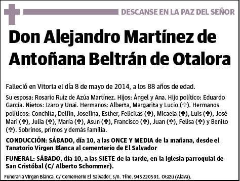 MARTINEZ DE ANTOÑANA BELTRAN DE OTALORA,ALEJANDRO