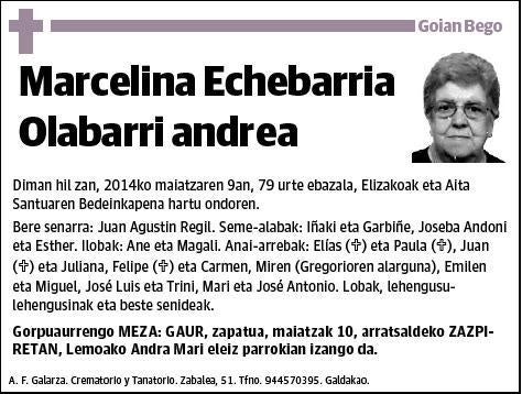 ECHEBARRIA OLABARRI,MARCELINA