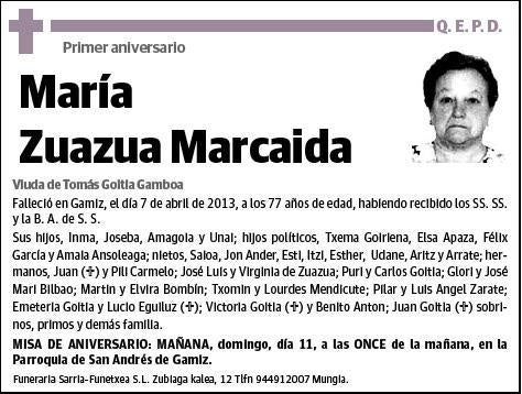 ZUAZUA MARCAIDA,MARIA