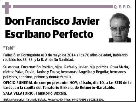 ESCRIBANO PERFECTO,FRANCISCO JAVIER