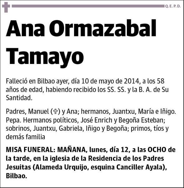 ORMAZABAL TAMAYO,ANA
