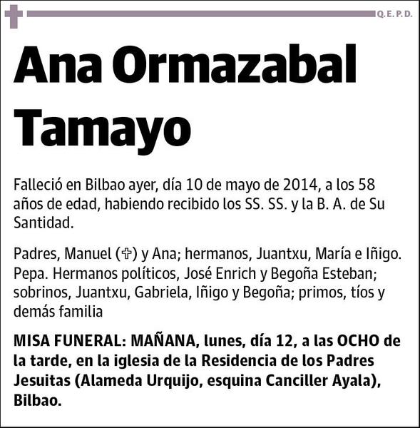 ORMAZABAL TAMAYO,ANA