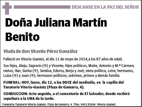 MARTIN BENITO,JULIANA