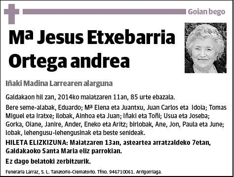 ETXEBARRIA ORTEGA,Mª JESUS