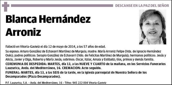HERNANDEZ ARRONIZ,BLANCA