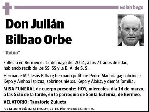 BILBAO ORBE,JULIAN