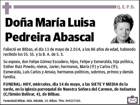 PEDREIRA ABASCAL,MARIA LUISA