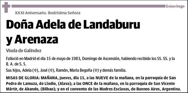 DE LANDABURU Y ARENAZA,ADELA