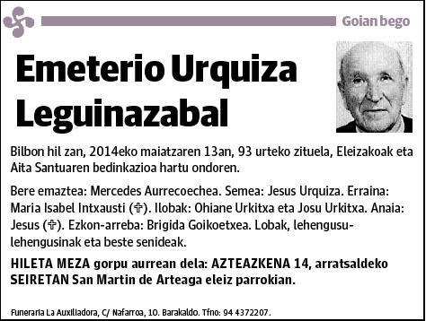 URQUIZA LEGUINAZABAL,EMETERIO