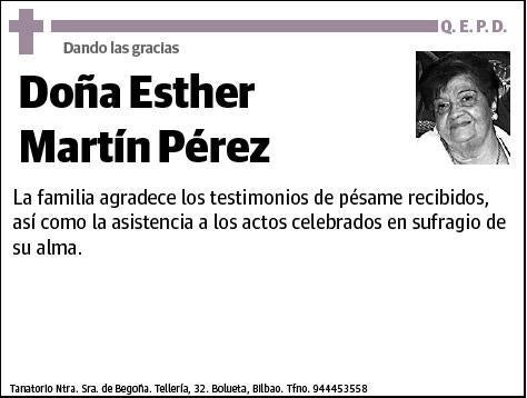 MARTIN PEREZ,ESTHER