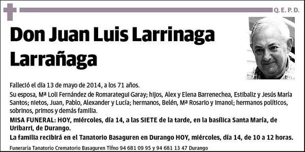 LARRINAGA LARRAÑAGA,JUAN LUIS