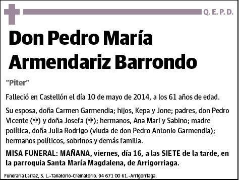 ARMENDARIZ BARRONDO,PEDRO MARIA