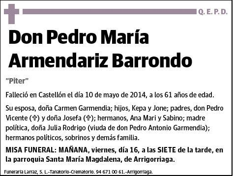 ARMENDARIZ BARRONDO,PEDRO MARIA