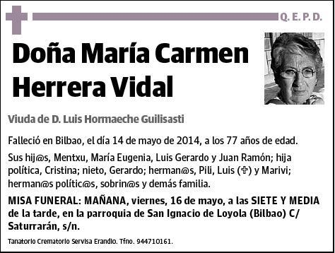 HERRERA VIDAL,MARIA CARMEN