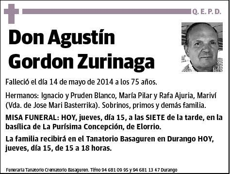 GORDON ZURINAGA,AGUSTIN