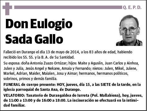 SADA GALLO,EULOGIO